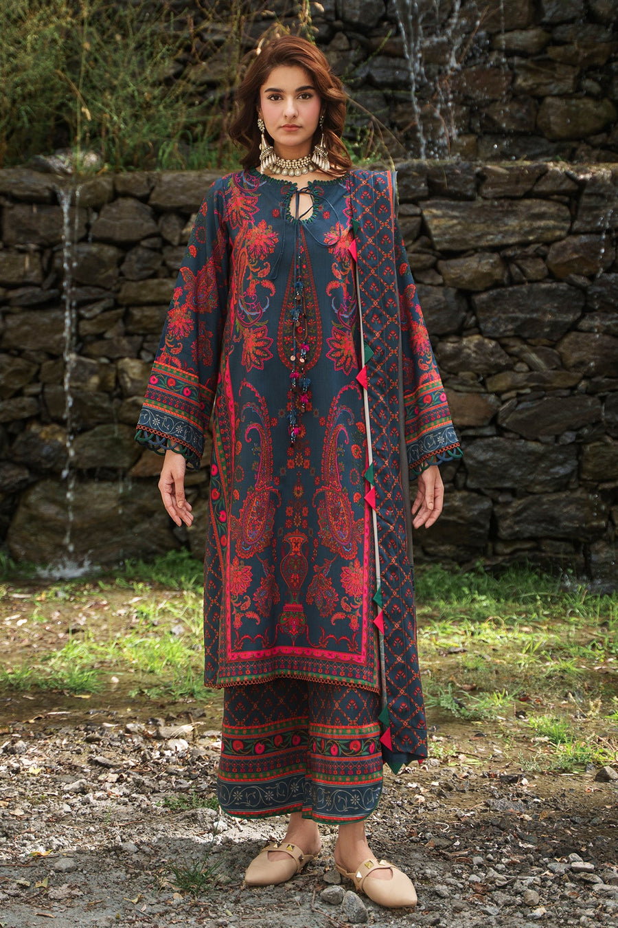 Charizma C-Print Printed Linen Unstitched 3Pc Suit CPW6-06