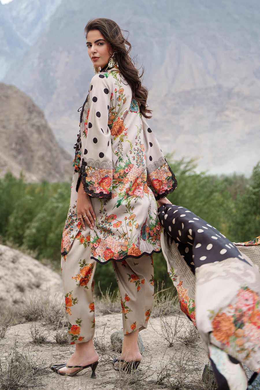 Charizma C-Print Printed Linen Unstitched 3Pc Suit CPW6-07