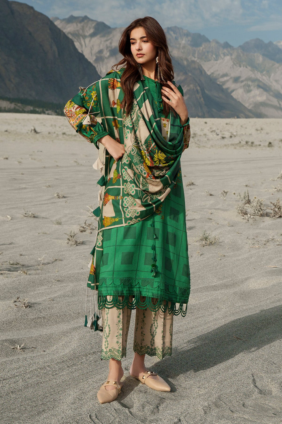 Charizma C-Print Printed Linen Unstitched 3Pc Suit CPW6-08
