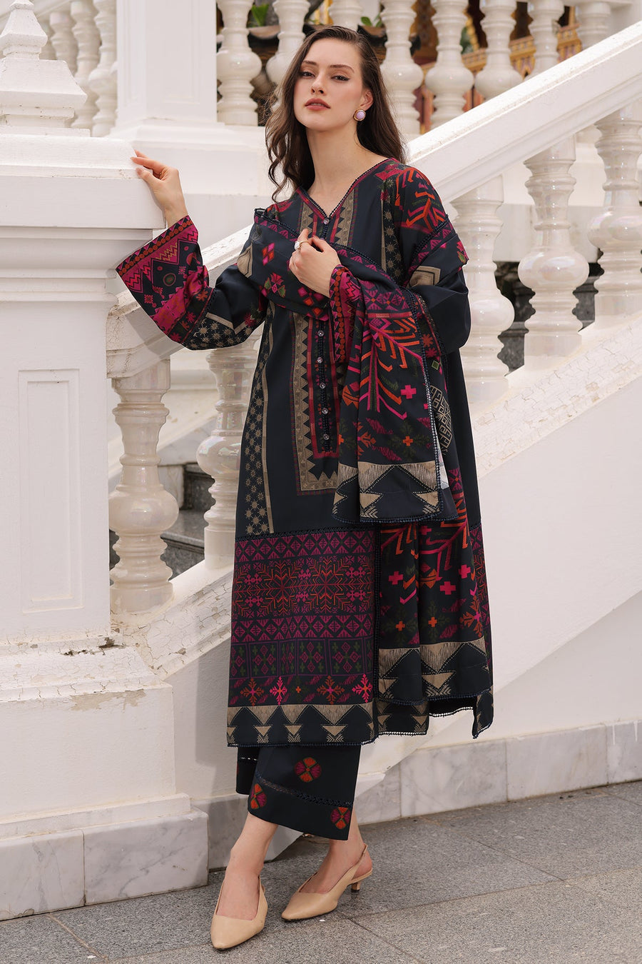 Charizma C-Print Vol-02 Printed Linen Unstitched 3Pc Suit CPW6-10