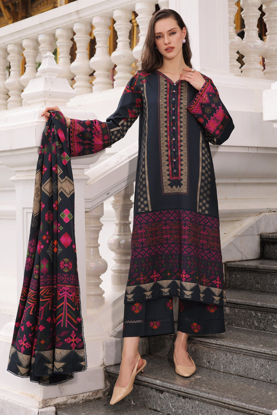 Charizma C-Print Vol-02 Printed Linen Unstitched 3Pc Suit CPW6-10