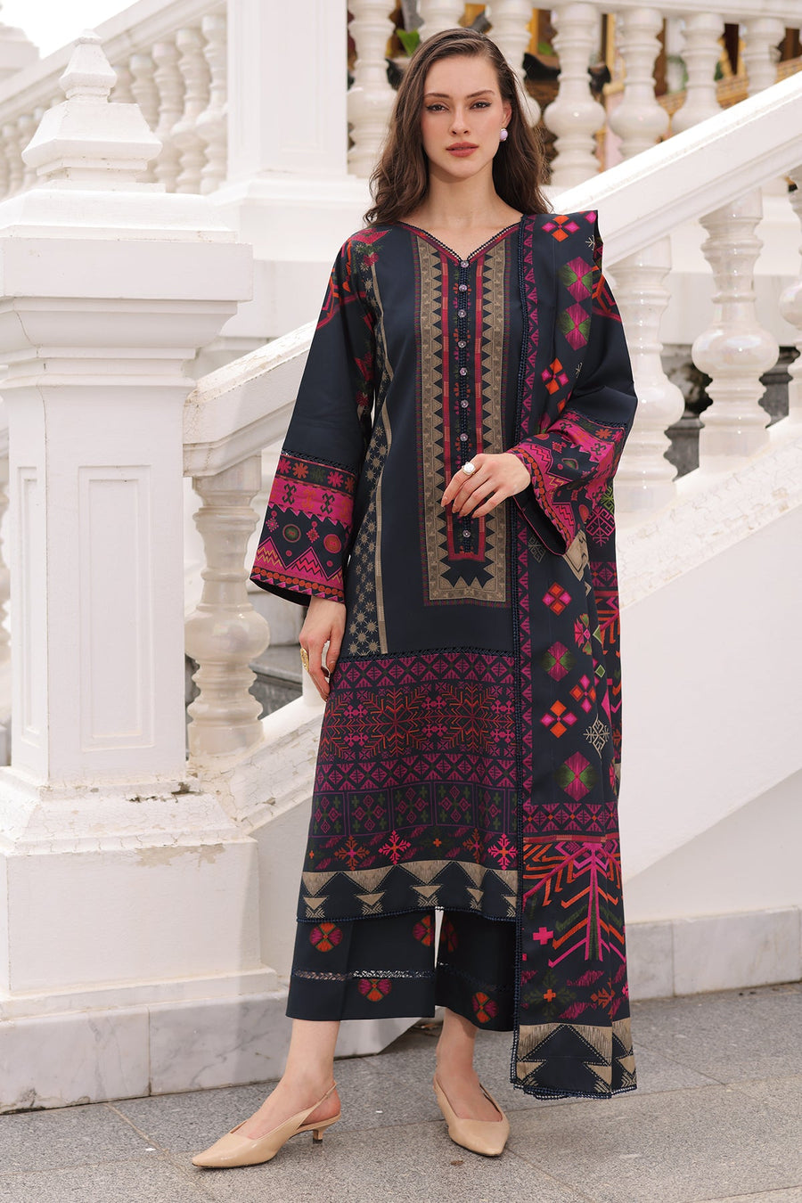 Charizma C-Print Vol-02 Printed Linen Unstitched 3Pc Suit CPW6-10