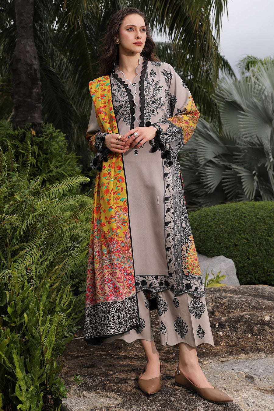 Charizma C-Print Vol-02 Printed Linen Unstitched 3Pc Suit CPW6-13
