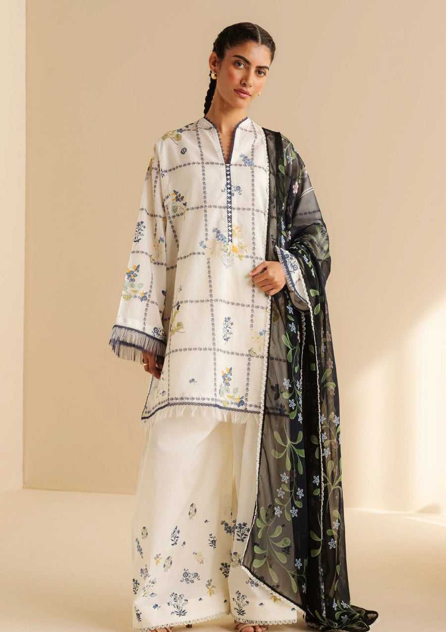 Coco by Zara Shahjahan Prints Unstitched Lawn 3Pc Suit CP-10A Luna