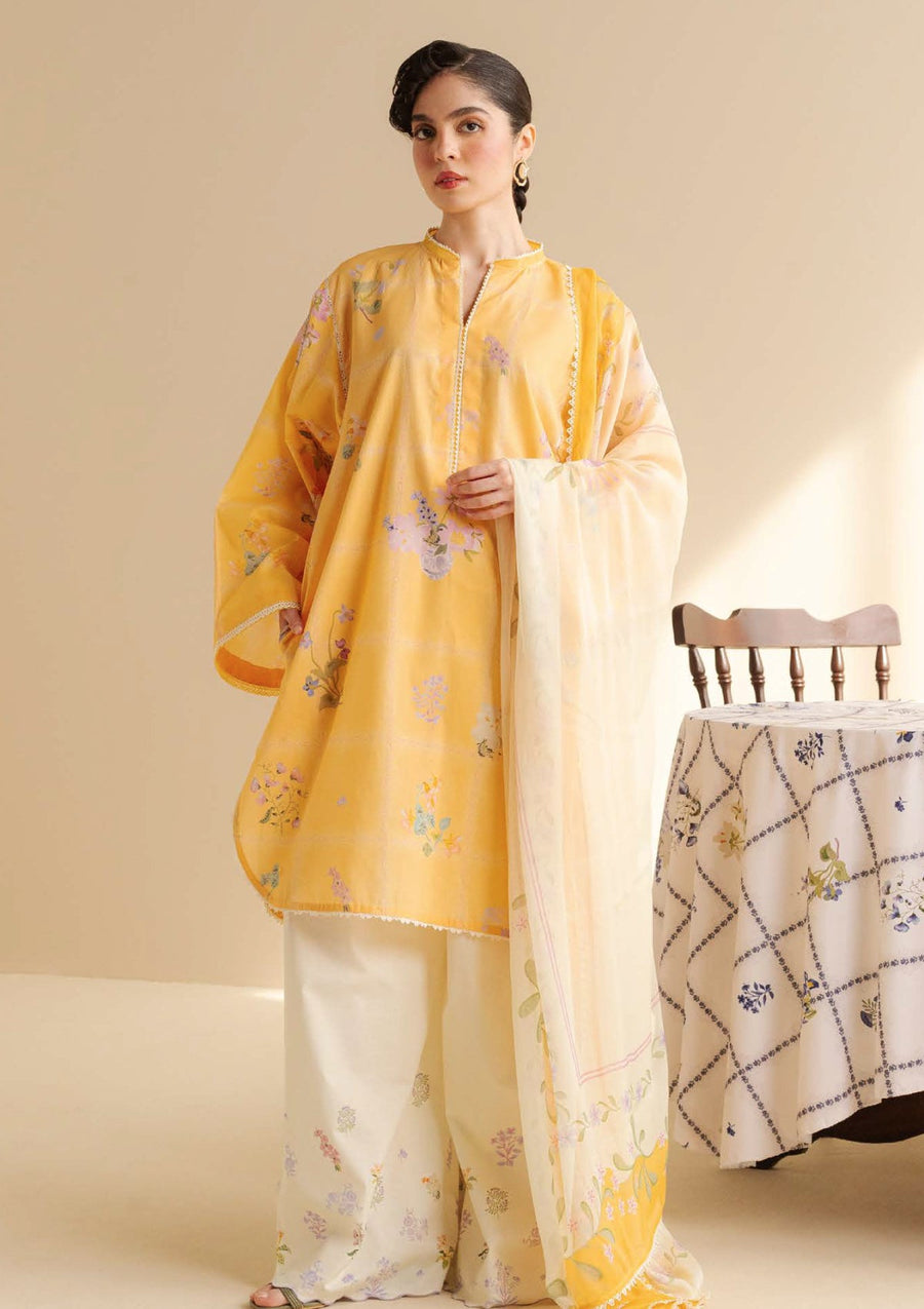 Coco by Zara Shahjahan Prints Unstitched Lawn 3Pc Suit CP-10B Luna