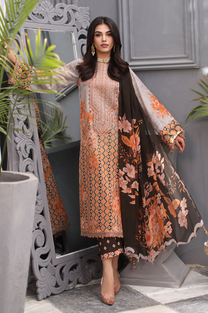 Charizma Rang-e-Bahar Embroidered Lawn Unstitched 3Pc Suit CRB4-01