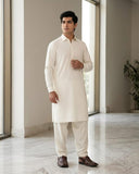 Sky Light by Fabrieco Men's Unstitched Soft Blended Suit - Cream