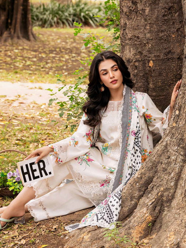 Charizma Range Embroidered Lawn Unstitched 3Pc Suit CRN4-06