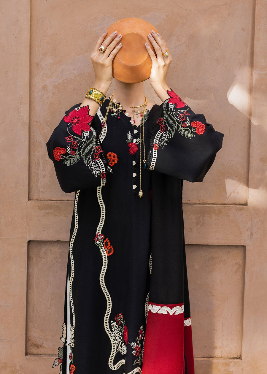 Crimson Mitti Winter Pret Embroidered Raw Silk 3Pc Suit CRWP-01 Kajal Kahani