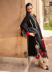 Crimson Mitti Winter Pret Embroidered Raw Silk 3Pc Suit CRWP-01 Kajal Kahani