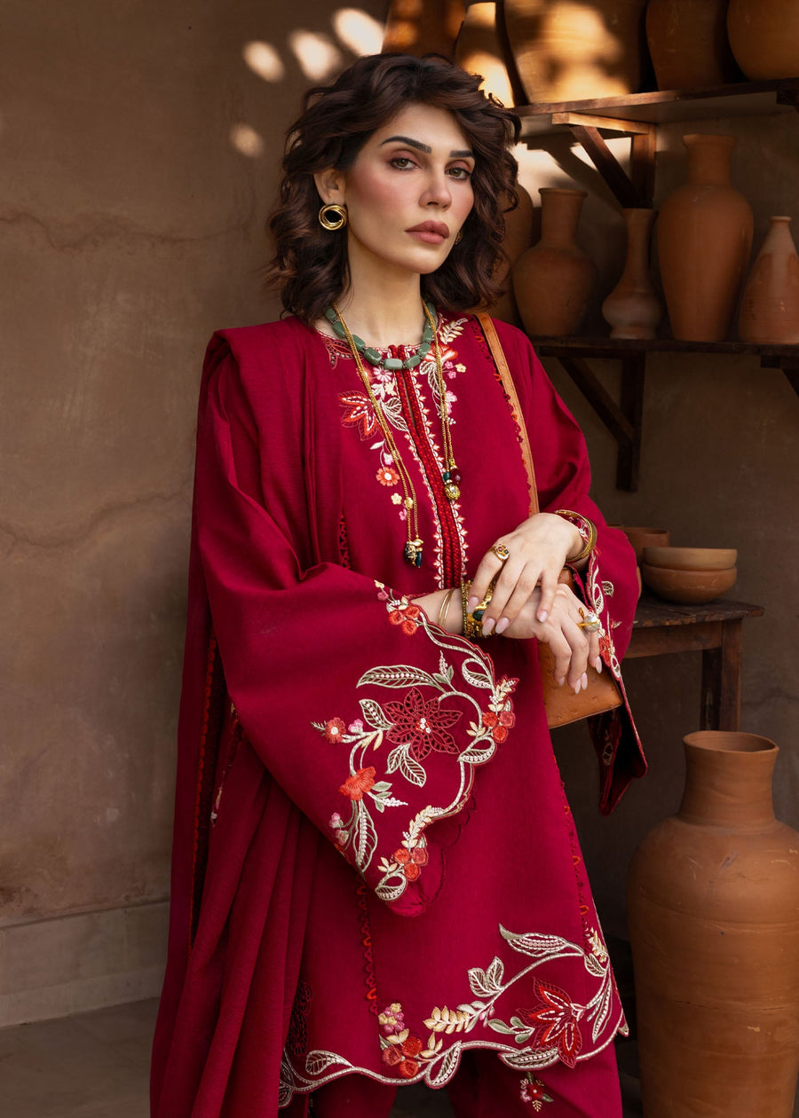 Crimson Mitti Winter Pret Embroidered Karandi 3Pc Suit CRWP-07 Nina Nakhray