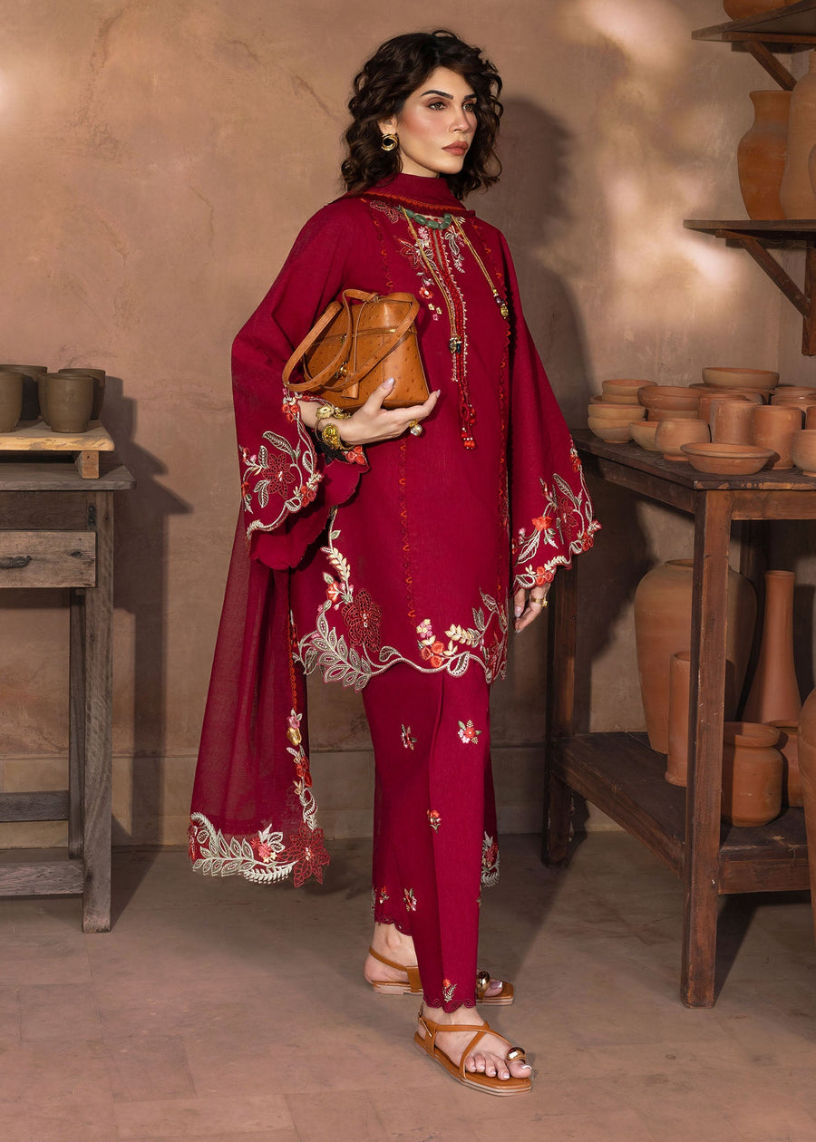 Crimson Mitti Winter Pret Embroidered Karandi 3Pc Suit CRWP-07 Nina Nakhray