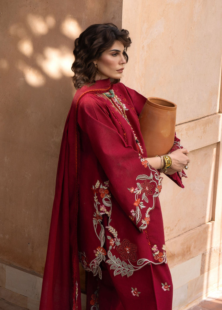 Crimson Mitti Winter Pret Embroidered Karandi 3Pc Suit CRWP-07 Nina Nakhray