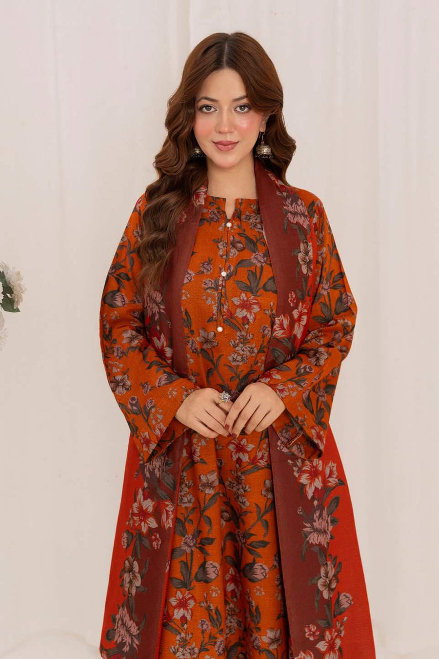 Feathers Digital Printed Dhanak Unstitched 3Pc Suit CRYSEL-FT592