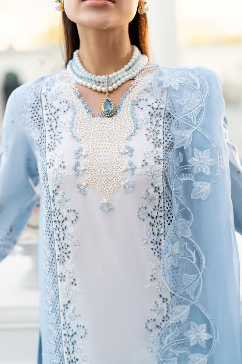 Qalamkar Chikankari Embroidered Lawn Unstitched 3Pc Suit CS-01 TASHA