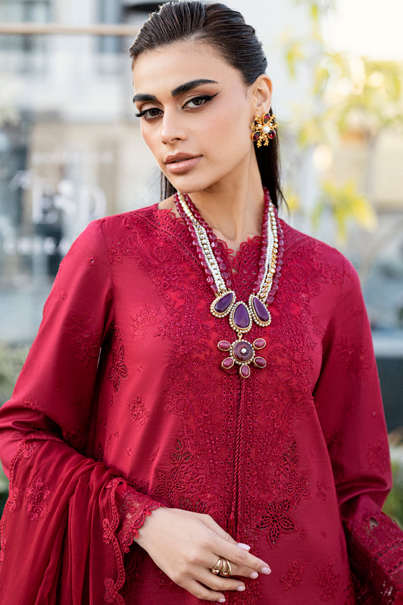 Qalamkar Chikankari Embroidered Lawn Unstitched 3Pc Suit CS-02 LERA