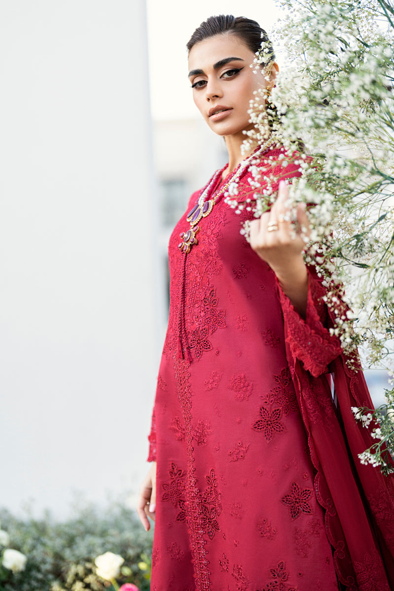 Qalamkar Chikankari Embroidered Lawn Unstitched 3Pc Suit CS-02 LERA