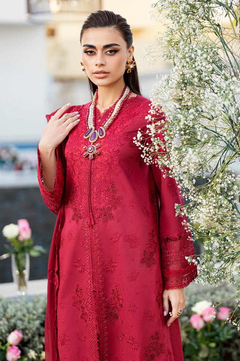 Qalamkar Chikankari Embroidered Lawn Unstitched 3Pc Suit CS-02 LERA