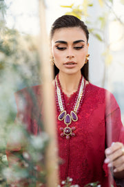 Qalamkar Chikankari Embroidered Lawn Unstitched 3Pc Suit CS-02 LERA