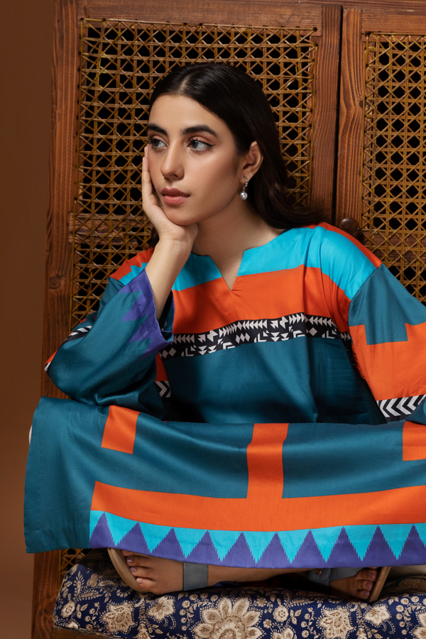 Ittehad Textiles Cotton Satin Unstitched Printed Shirt LF-DP-CSB-003