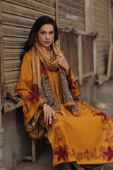 Charizma Signature Embroidered Peach Leather Unstitched 3Pc Suit CSL6-03