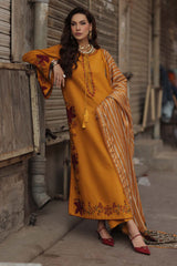 Charizma Signature Embroidered Peach Leather Unstitched 3Pc Suit CSL6-03