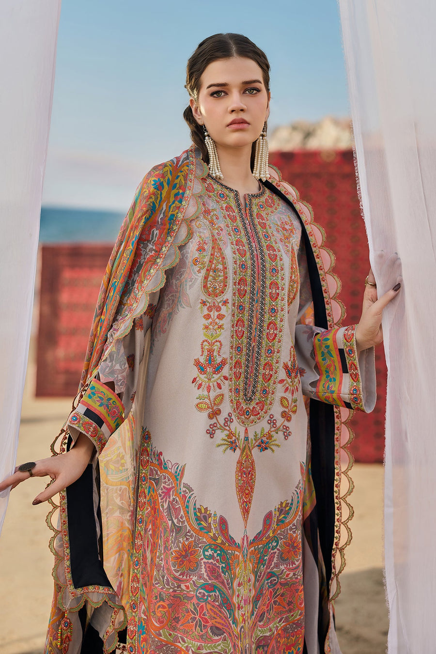 Charizma Swissmiss Premium Embroidered Swiss Unstitched 3Pc Suit CSM6-02