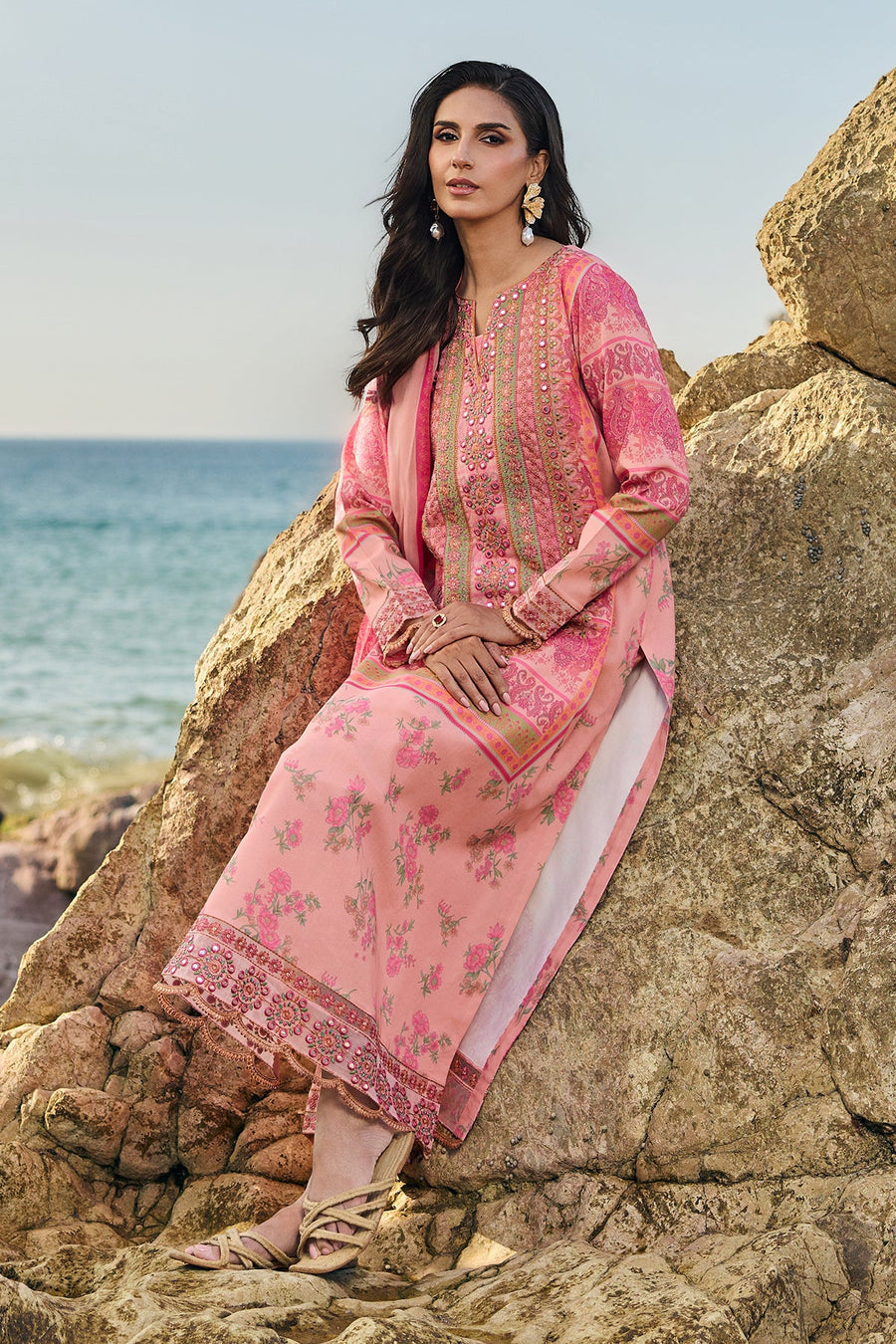 Charizma Swissmiss Premium Embroidered Swiss Unstitched 3Pc Suit CSM6-06