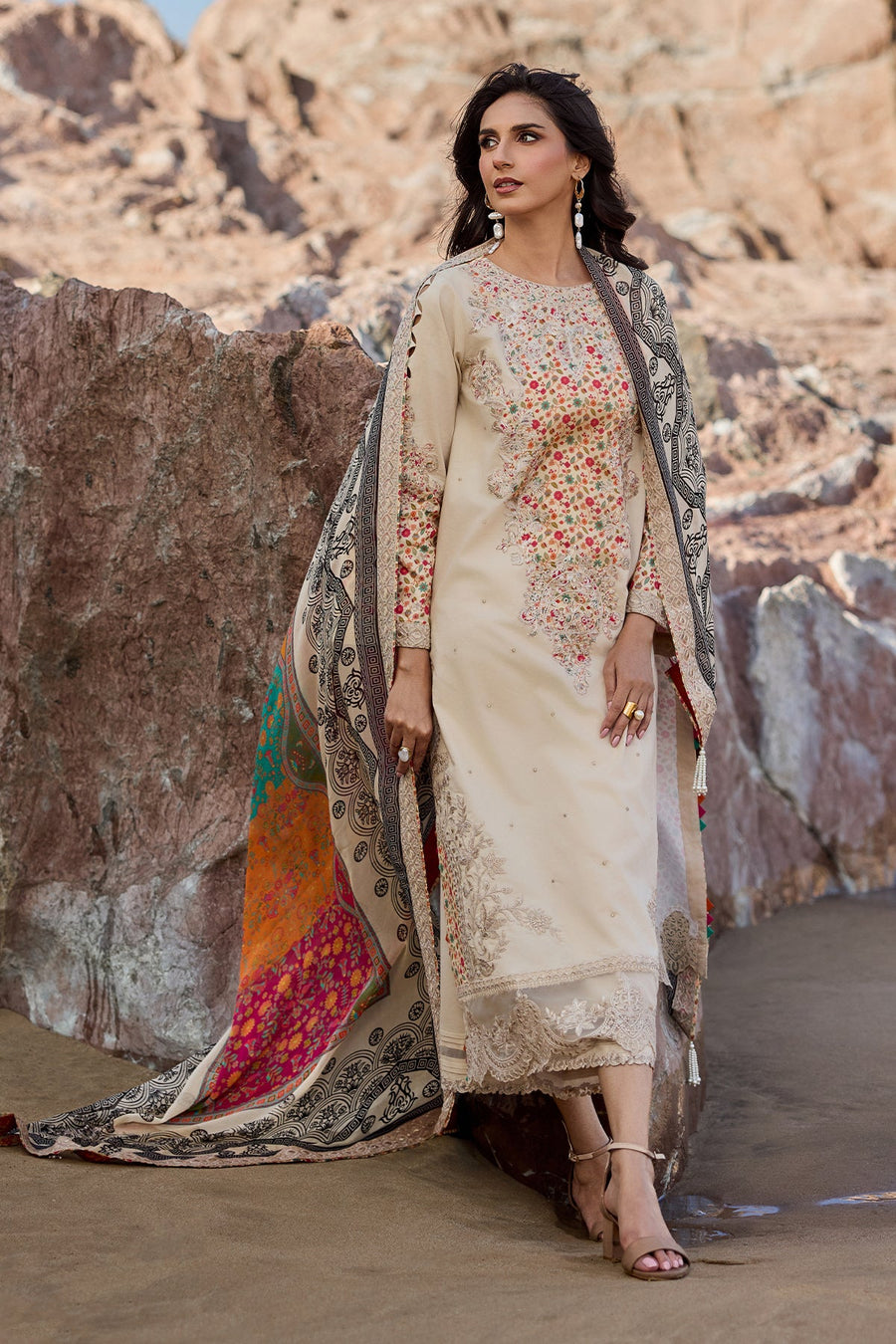 Charizma Sun Shine Embroidered Lawn Unstitched 3Pc Suit CSN6-01