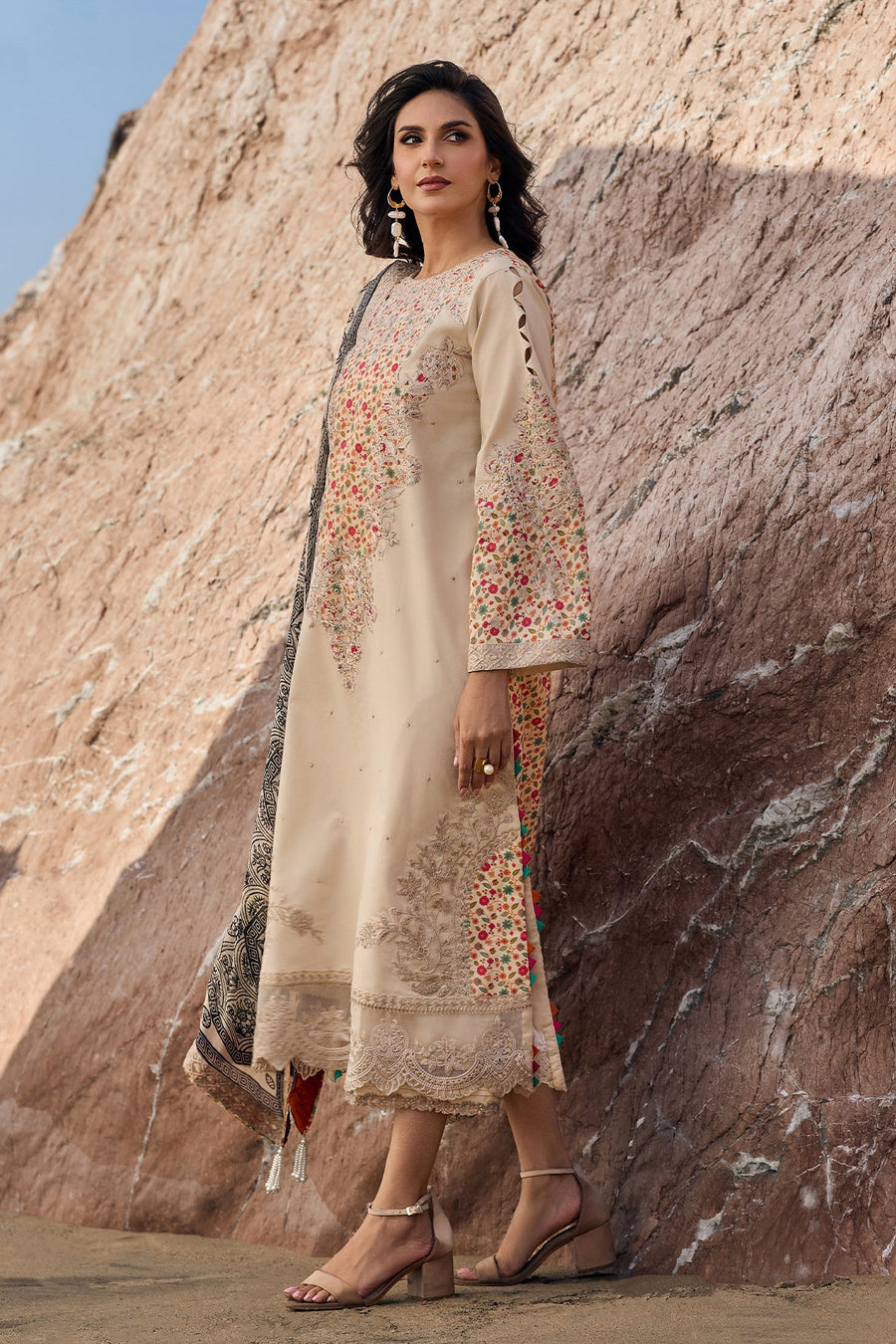 Charizma Sun Shine Embroidered Lawn Unstitched 3Pc Suit CSN6-01