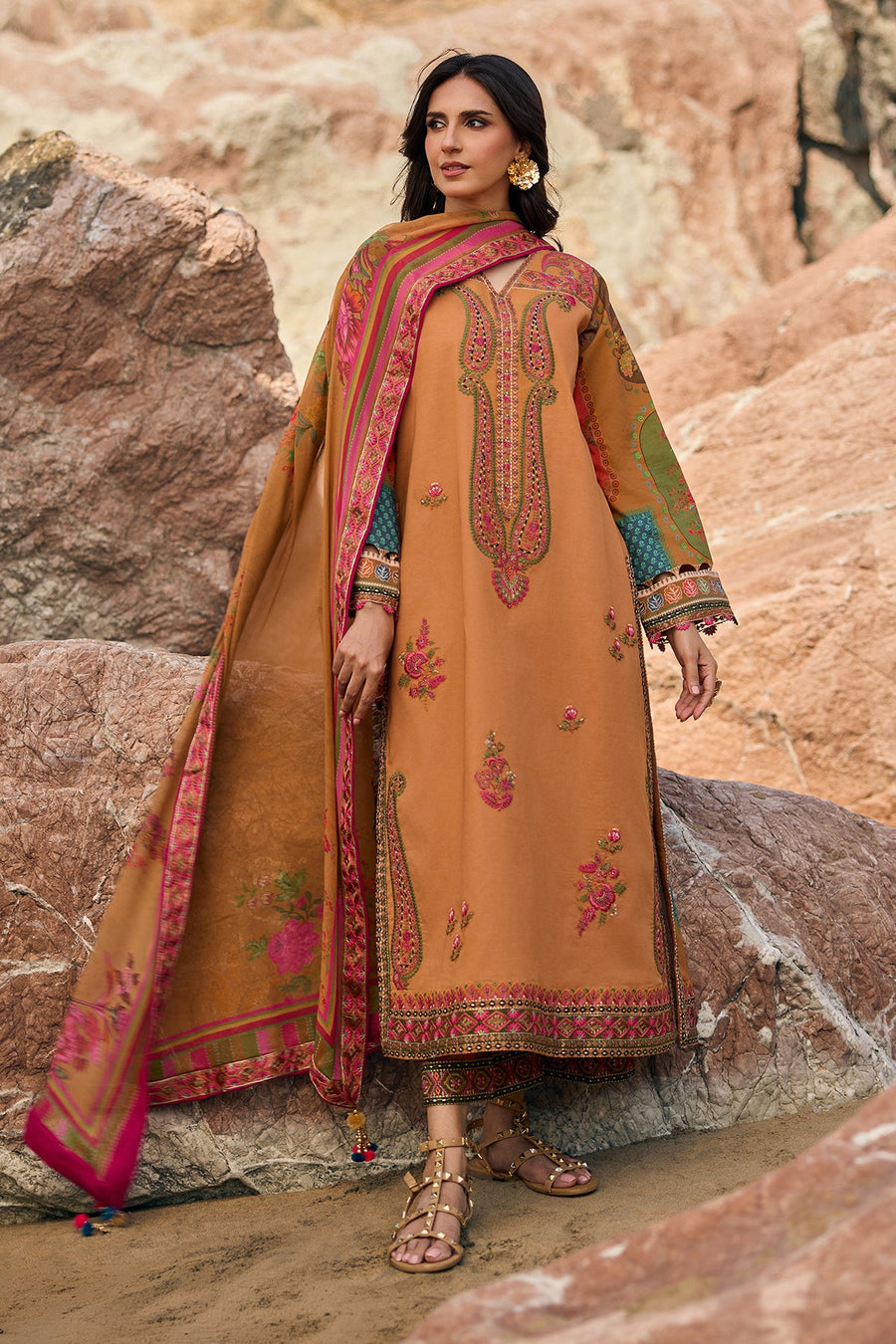 Charizma Sun Shine Embroidered Lawn Unstitched 3Pc Suit CSN6-02