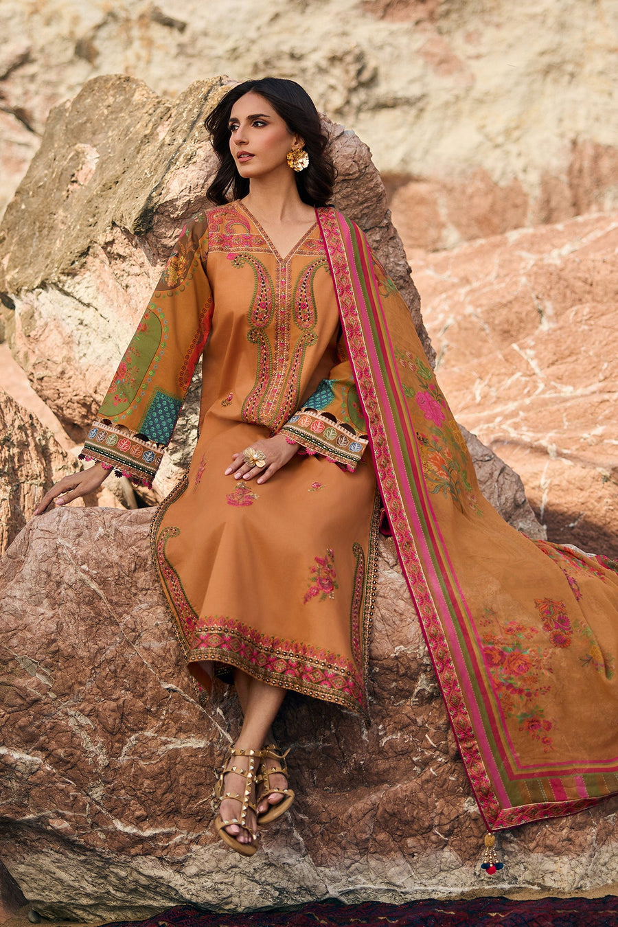 Charizma Sun Shine Embroidered Lawn Unstitched 3Pc Suit CSN6-02