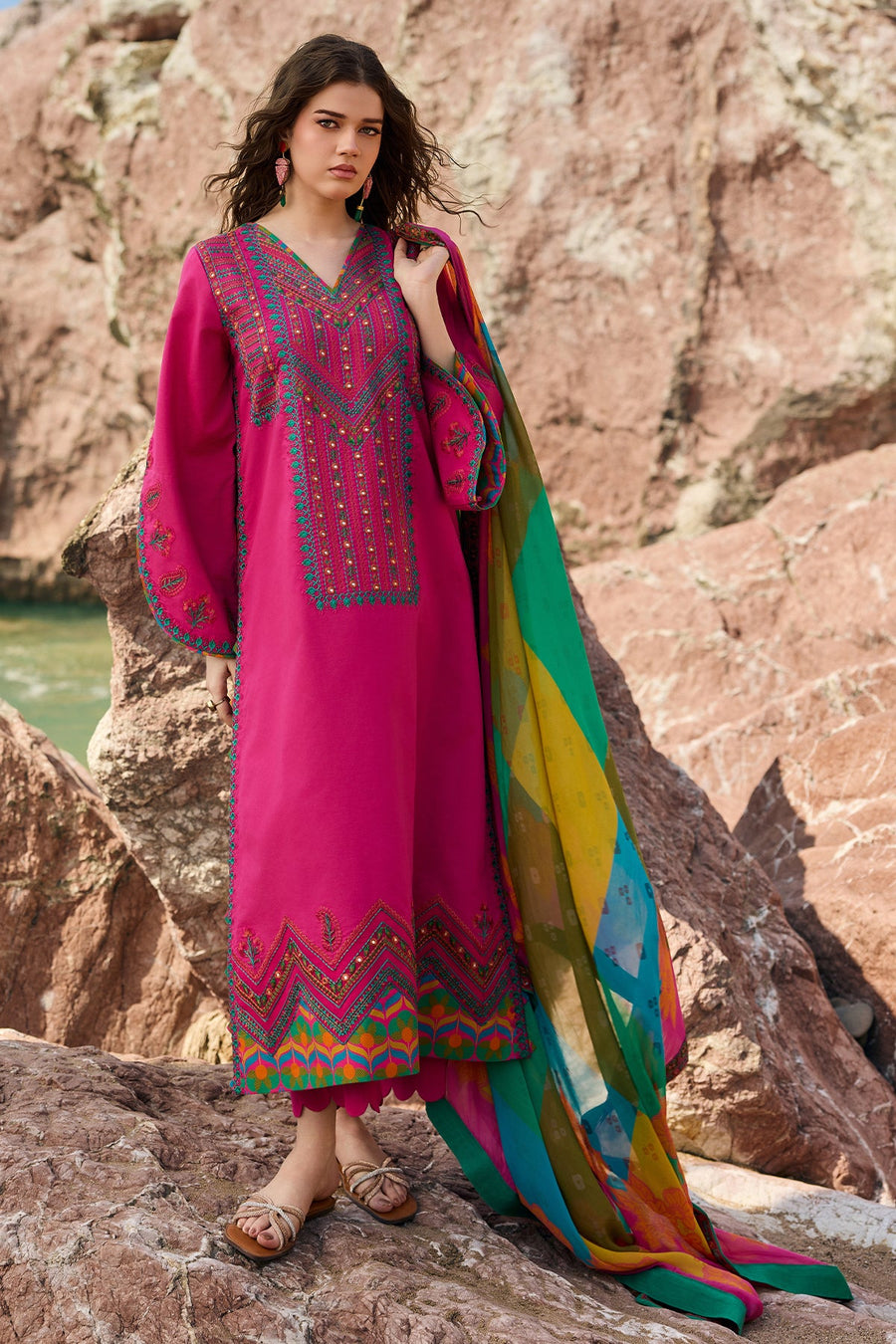Charizma Sun Shine Embroidered Lawn Unstitched 3Pc Suit CSN6-03