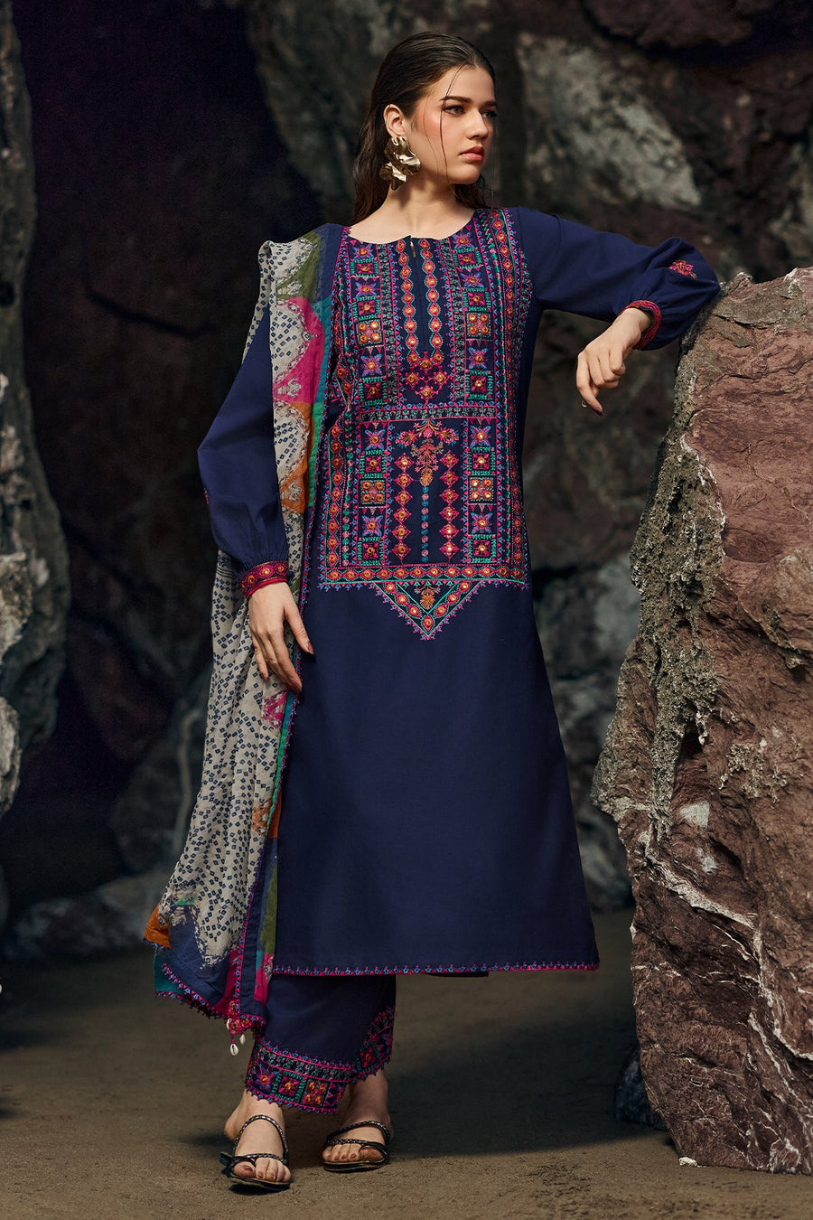 Charizma Sun Shine Embroidered Lawn Unstitched 3Pc Suit CSN6-04