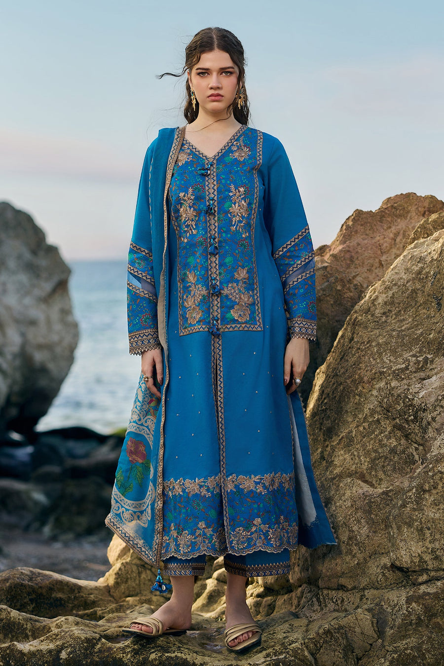 Charizma Sun Shine Embroidered Lawn Unstitched 3Pc Suit CSN6-06