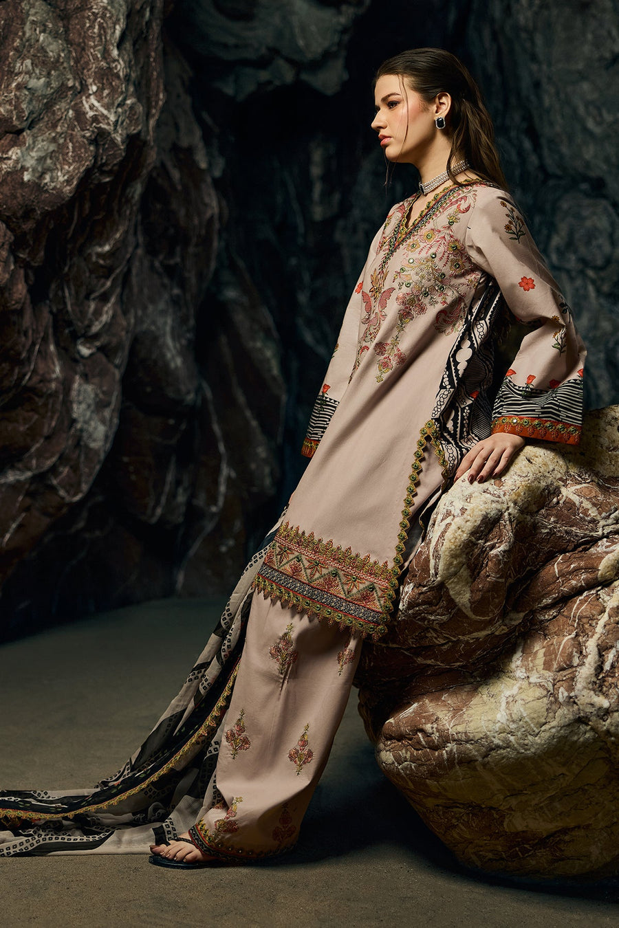 Charizma Sun Shine Embroidered Lawn Unstitched 3Pc Suit CSN6-07