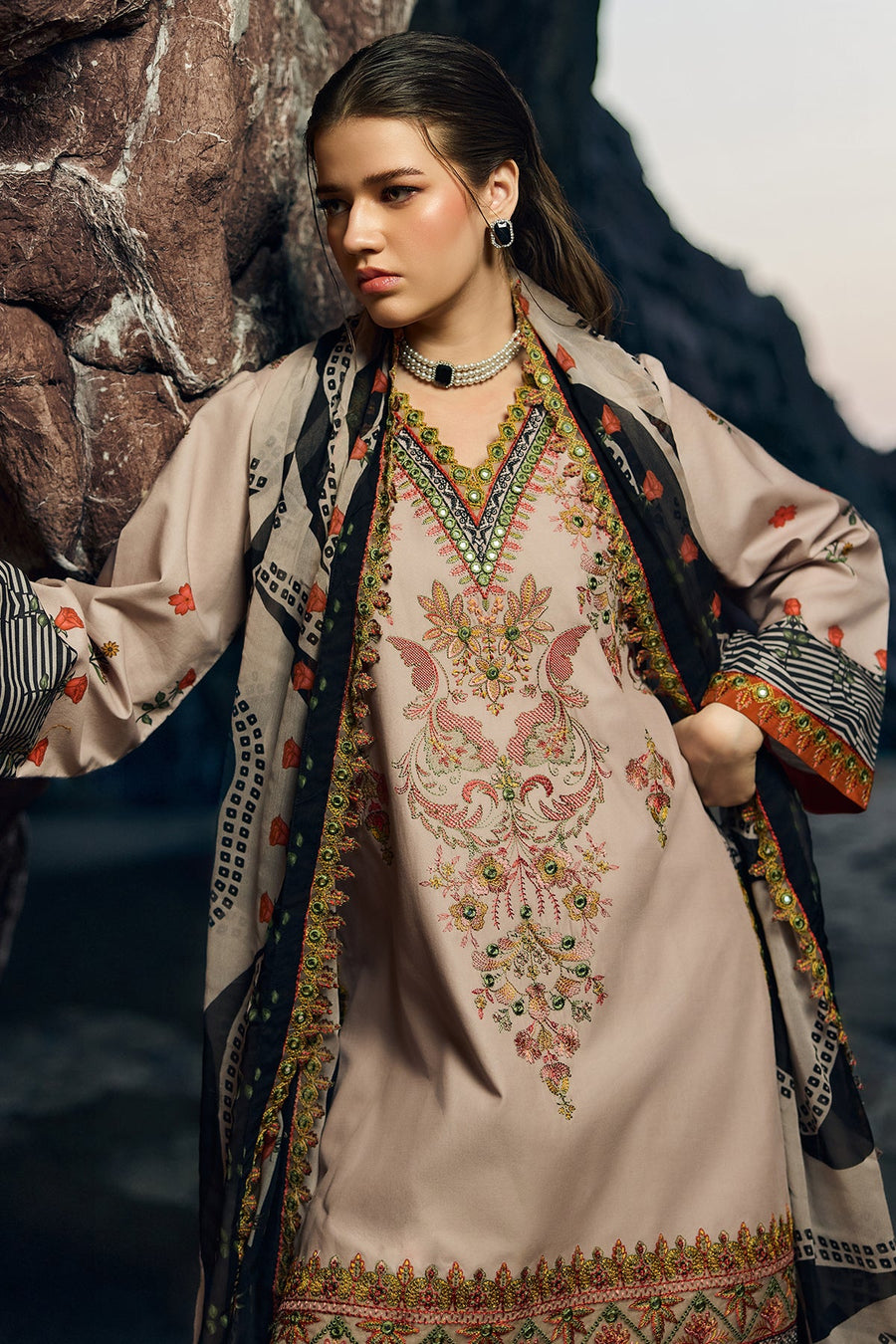 Charizma Sun Shine Embroidered Lawn Unstitched 3Pc Suit CSN6-07