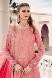 Maria.B Sateen Unstitched Embroidered Cotton Satin 3Pc Suit CST-701
