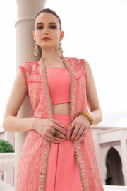 Maria.B Sateen Unstitched Embroidered Cotton Satin 3Pc Suit CST-701