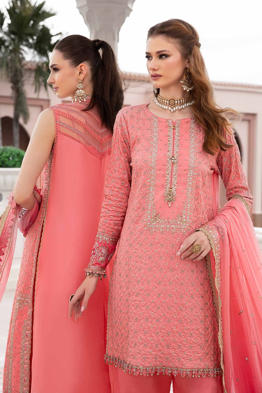 Maria.B Sateen Unstitched Embroidered Cotton Satin 3Pc Suit CST-701