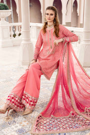 Maria.B Sateen Unstitched Embroidered Cotton Satin 3Pc Suit CST-701