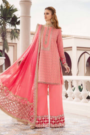 Maria.B Sateen Unstitched Embroidered Cotton Satin 3Pc Suit CST-701