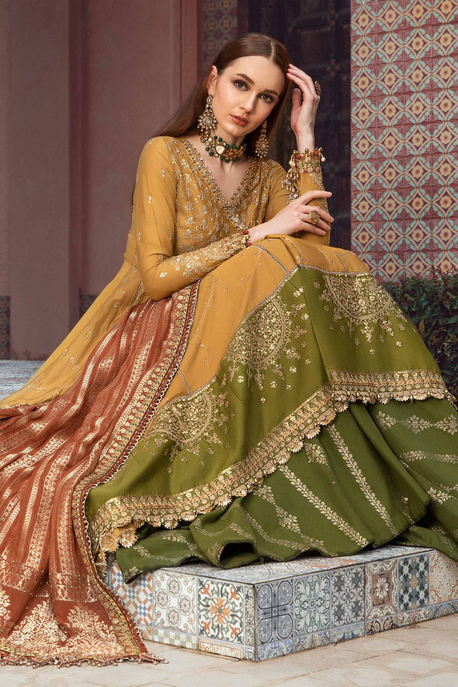 Maria.B Sateen Unstitched Embroidered Cotton Satin 3Pc Suit CST-702