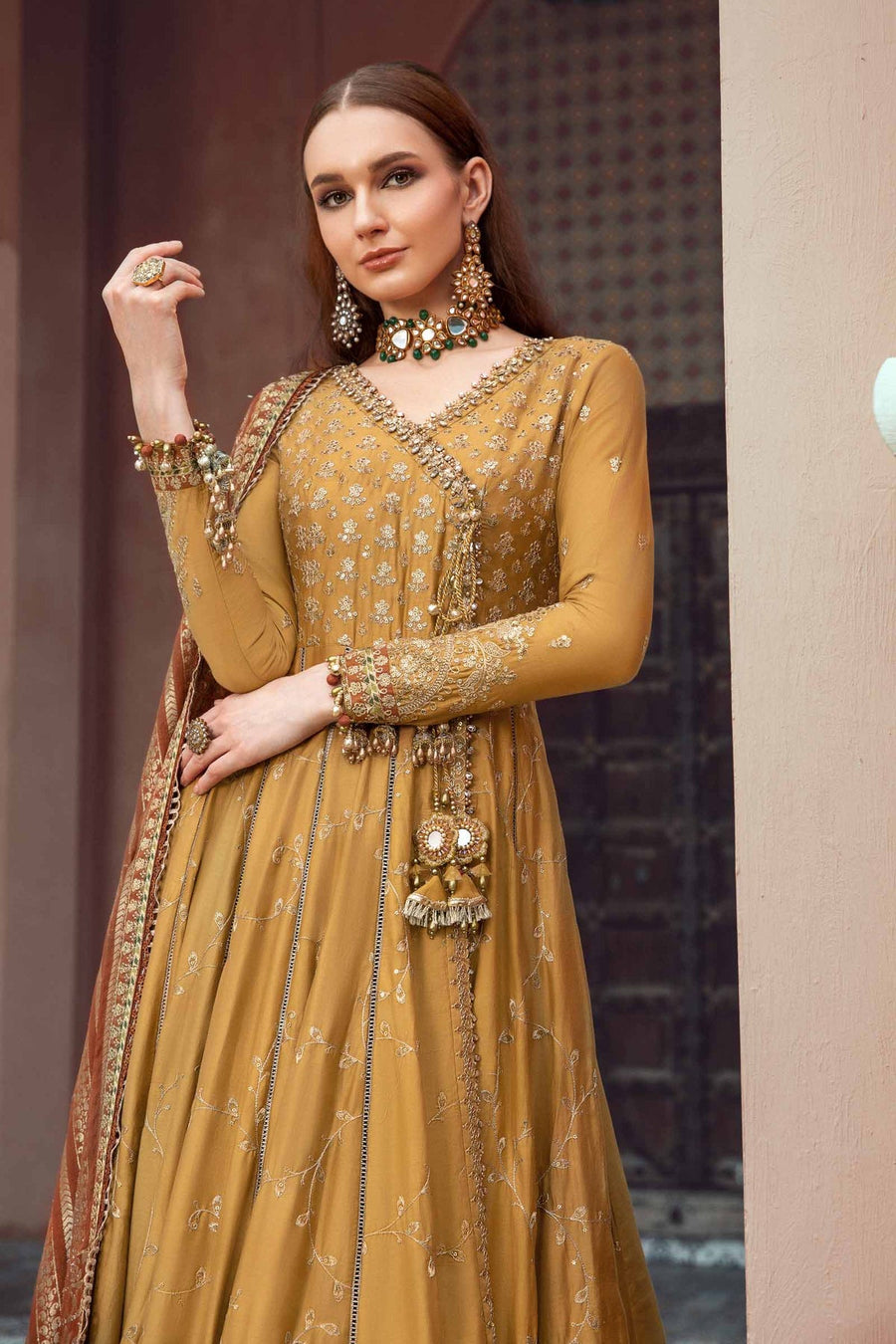 Maria.B Sateen Unstitched Embroidered Cotton Satin 3Pc Suit CST-702