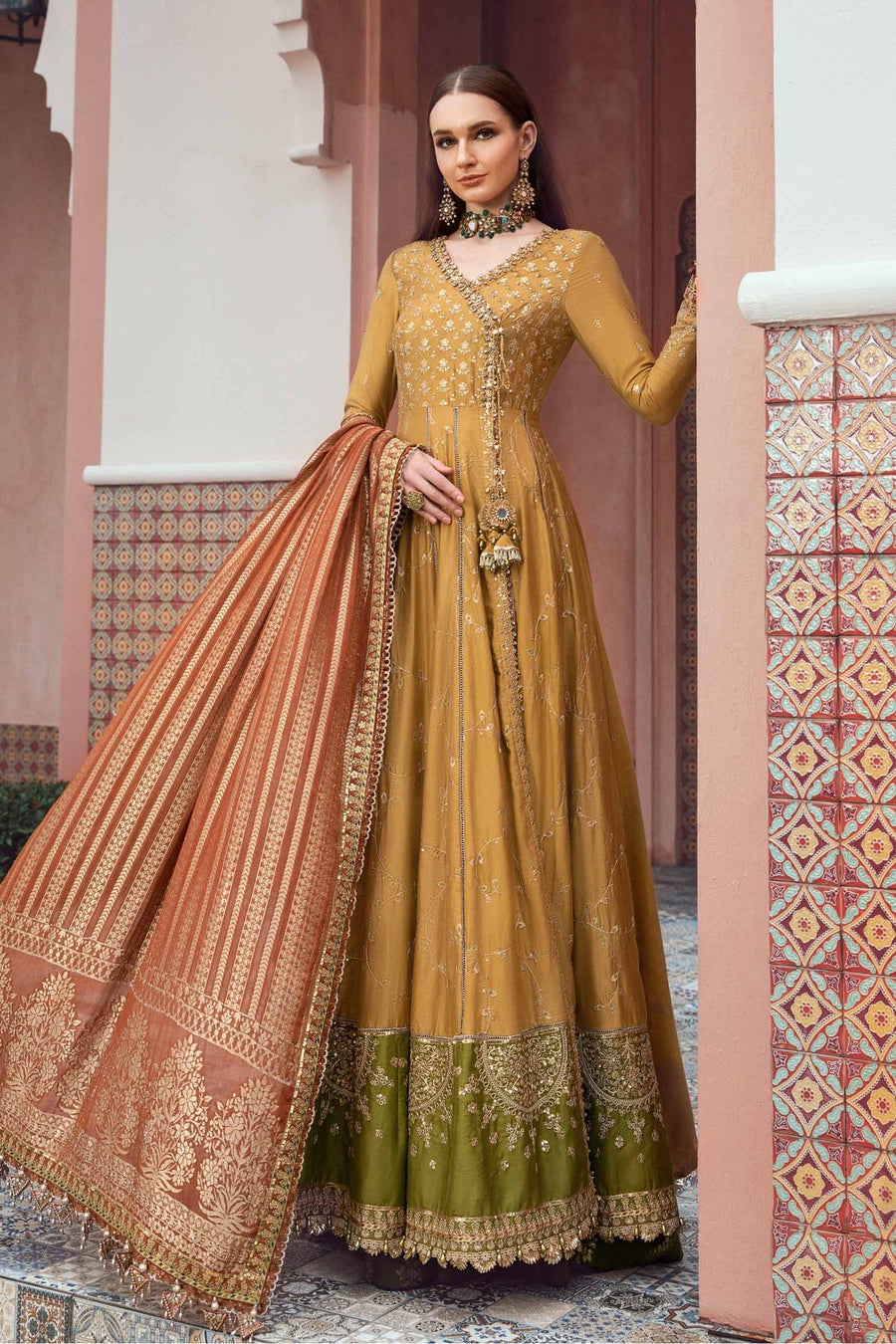 Maria.B Sateen Unstitched Embroidered Cotton Satin 3Pc Suit CST-702