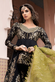 Maria.B Sateen Unstitched Embroidered Cotton Satin 3Pc Suit CST-703
