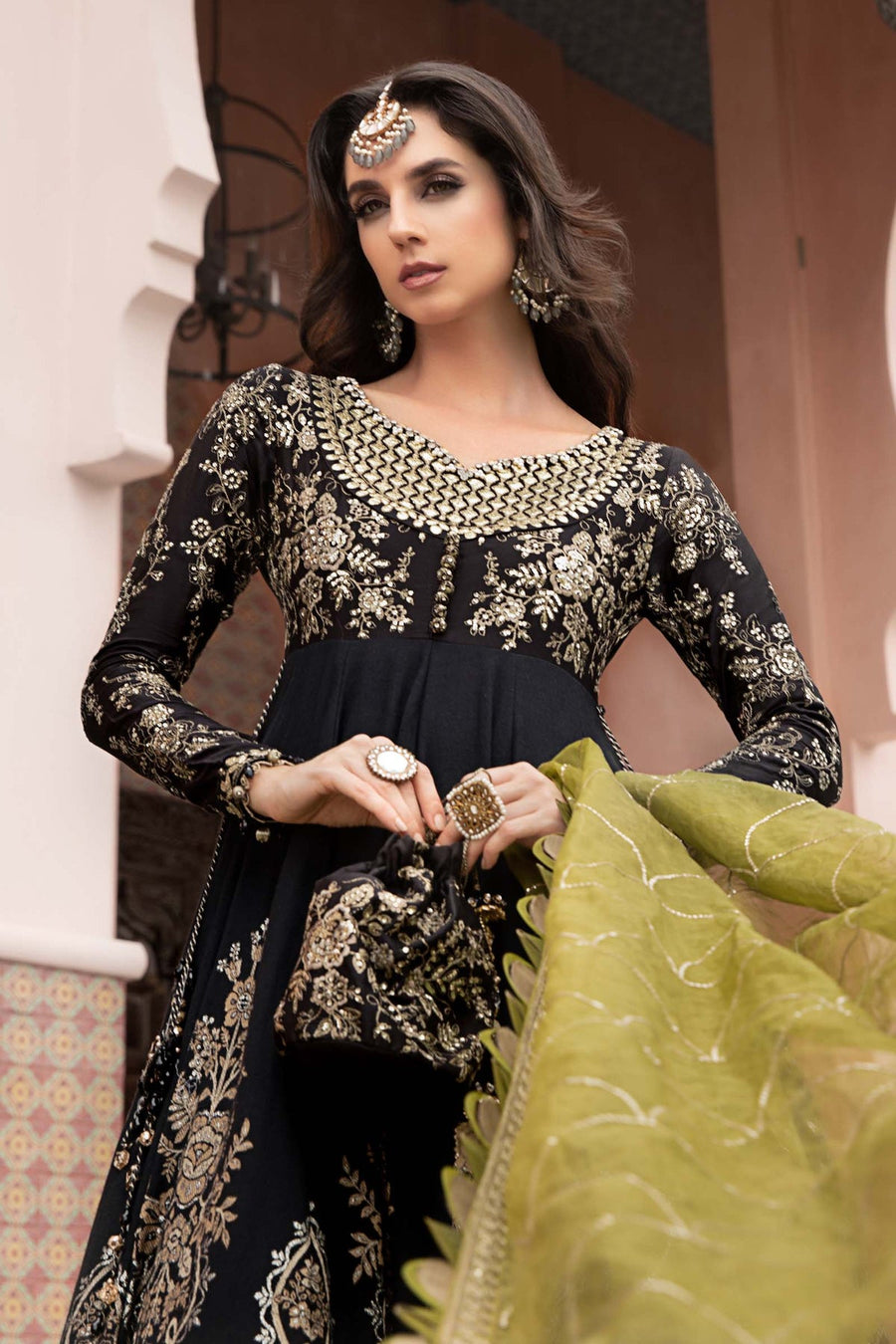 Maria.B Sateen Unstitched Embroidered Cotton Satin 3Pc Suit CST-703