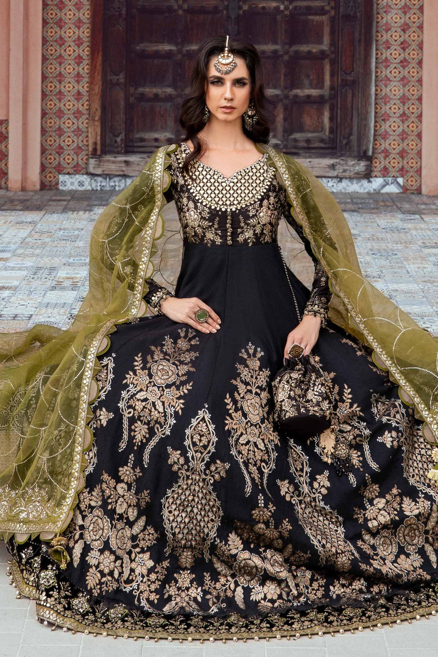 Maria.B Sateen Unstitched Embroidered Cotton Satin 3Pc Suit CST-703