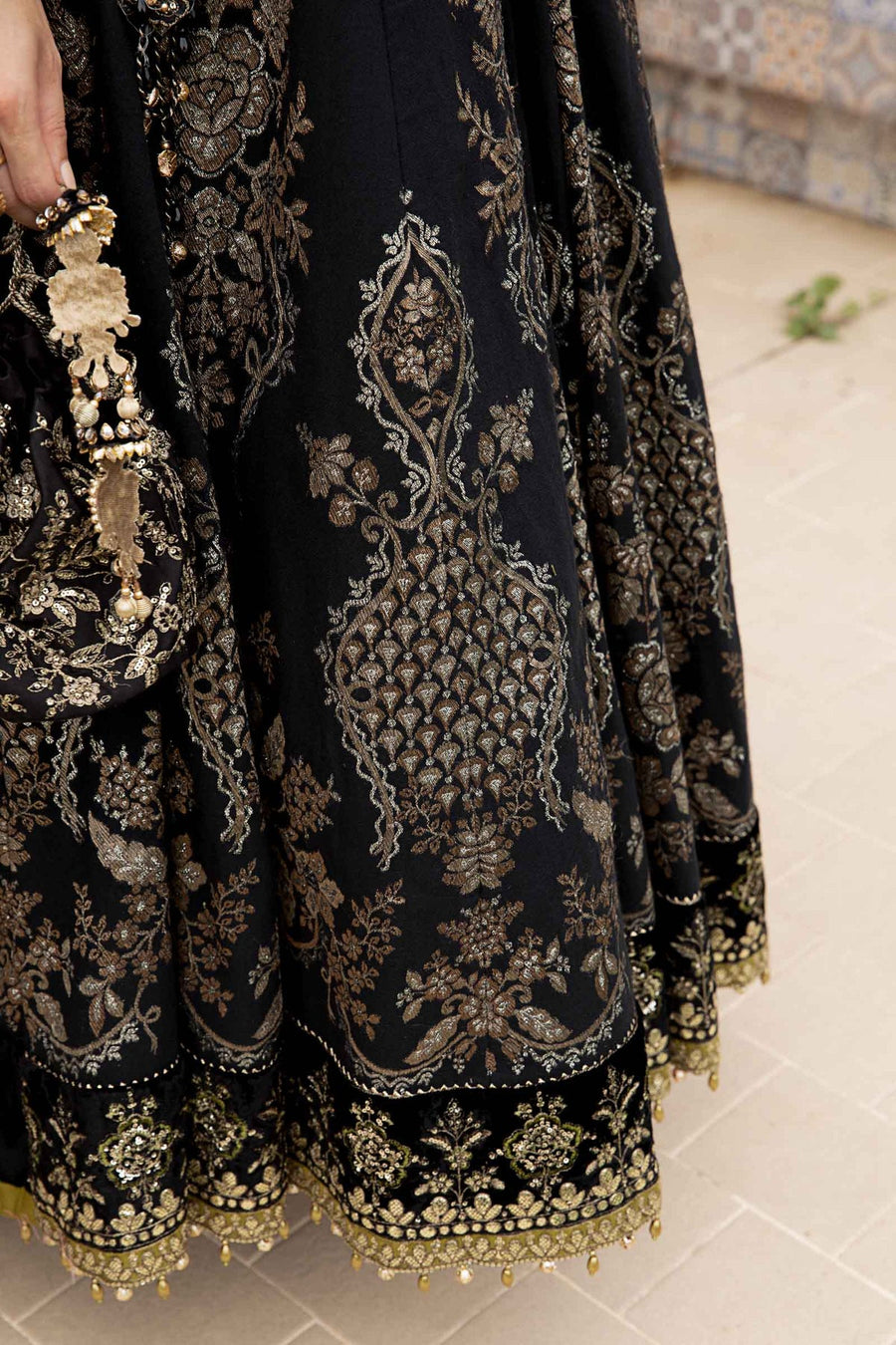 Maria.B Sateen Unstitched Embroidered Cotton Satin 3Pc Suit CST-703