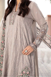 Maria.B Sateen Unstitched Embroidered Cotton Satin 3Pc Suit CST-707